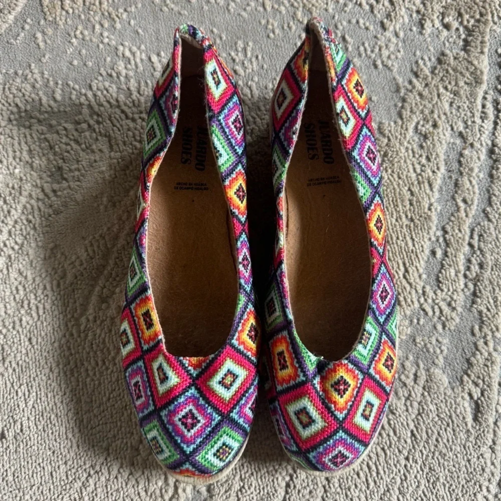 Juardo Colorful wedge made in Mexico slip on red purple blue green black 8